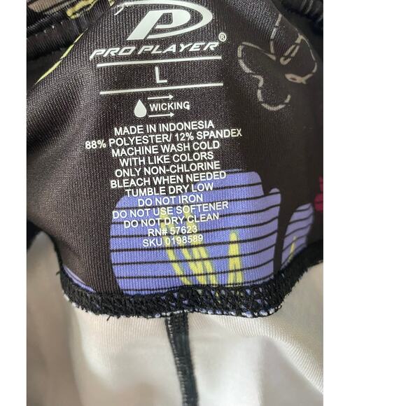 Pro Player Large Womens Wicking Polyester Athletic Floral Leggings Capri Length - Picture 2 of 6